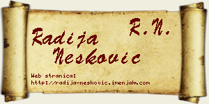 Radija Nešković vizit kartica